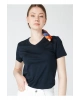 V Yaka Lacivert Kadın T-shirt
