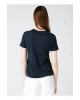 V Yaka Lacivert Kadın T-shirt