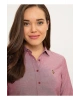 Kadın Bordo Slim Fit Gömlek