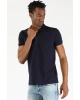 Erkek Slim Fit Polo Yaka Tshirt Ets 1821 Bb Lacıvert