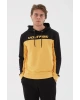 Baskılı Kapüşonlu Sweatshirt Hardal / Mustard