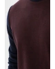 Bisiklet Yaka Desenli Sweatshirt Bordo / Burgundy