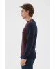 Bisiklet Yaka Desenli Sweatshirt Bordo / Burgundy