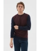 Bisiklet Yaka Desenli Sweatshirt Bordo / Burgundy