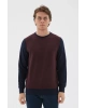 Bisiklet Yaka Desenli Sweatshirt Bordo / Burgundy