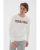 Bisiklet Yaka Baskılı Sweatshirt