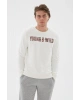Bisiklet Yaka Baskılı Sweatshirt
