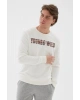 Bisiklet Yaka Baskılı Sweatshirt