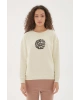 Baskılı Sweatshirt Ekru