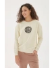 Baskılı Sweatshirt Ekru
