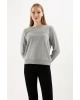 Baskılı Sweatshırt Gri Melanj / Grey Melange