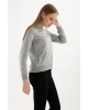Baskılı Sweatshırt Gri Melanj / Grey Melange