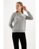 Baskılı Sweatshırt Gri Melanj / Grey Melange