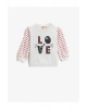 Baskılı Sweatshirt Uzun Kollu Bisiklet Yaka