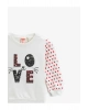Baskılı Sweatshirt Uzun Kollu Bisiklet Yaka
