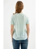 22y0547k1 Bisiklet Yaka Normal Kalıp Devore Mint Kadın T-shirt