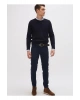 Slim Fit Düz Lacivert Erkek Pantolon