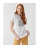 Kadın Ekru T-Shirt 2SAL10249IK