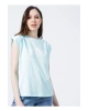 22y0391k1 Bisiklet Yakamini Kol Normal Kalıp Baskılı Mint Kadın T-shirt