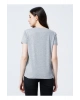 22y0103k1 Bisiklet Yakakısa Kollu Normal Kalıp Baskılı Gri Melanj Kadın T-shirt