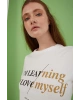 Baskılı T-shirt Beyaz