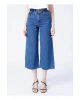 22y0491k1 Yüksek Bel Bol Kesim Mavi Kadın Denim Pantolon