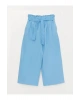 Beli Lastikli Basic Geniş Paça Kız Çocuk Capri