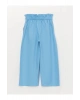 Beli Lastikli Basic Geniş Paça Kız Çocuk Capri