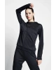 Siyah Kadın Koşu Fermuarlı Kapüşonlu Sweatshirt 22b-2001