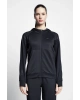 Siyah Kadın Koşu Fermuarlı Kapüşonlu Sweatshirt 22b-2001