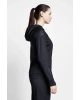 Siyah Kadın Koşu Fermuarlı Kapüşonlu Sweatshirt 22b-2001