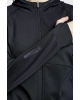 Siyah Kadın Koşu Fermuarlı Kapüşonlu Sweatshirt 22b-2001