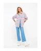Ekose Uzun Kollu Oversize Kadın Oduncu Gömlek Ceket