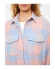 Ekose Uzun Kollu Oversize Kadın Oduncu Gömlek Ceket