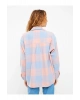 Ekose Uzun Kollu Oversize Kadın Oduncu Gömlek Ceket