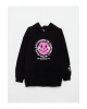 Kapüşonlu Baskılı Uzun Kollu Kız Çocuk Sweatshirt ve Tayt