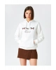 Kelebek Baskılı Sweatshirt Kapüşonlu Uzun Kollu