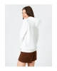 Kelebek Baskılı Sweatshirt Kapüşonlu Uzun Kollu