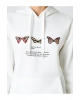 Kelebek Baskılı Sweatshirt Kapüşonlu Uzun Kollu