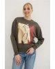 Baskılı Sweat Füme