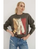 Baskılı Sweat Füme