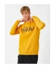 Baskılı Kapşonlu Sweatshirt Şardonlu