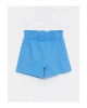 Beli Lastikli Basic Poplin Kız Çocuk Şort