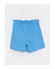 Beli Lastikli Basic Poplin Kız Çocuk Şort