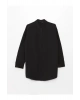 Gömlek Yaka Düz Uzun Kollu Oversize Poplin Kadın Tunik