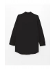 Gömlek Yaka Düz Uzun Kollu Oversize Poplin Kadın Tunik