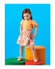 Kare Yaka Kısa Kollu Kız Bebek Gömlek Ve Etek 2li Takım