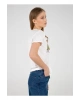 22y0654k1 Bisiklet Yakakısa Kollu Normal Kalıp Baskılı Beyaz Kadın T-shirt