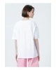 22y0402k1 Bisiklet Yaka Relaxed Baskılı Beyaz Kadın T-shirt