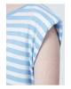 22y0058k1 Bisiklet Yakakolsuz Normal Kalıp Çizgili Mavi Kadınt-shirt